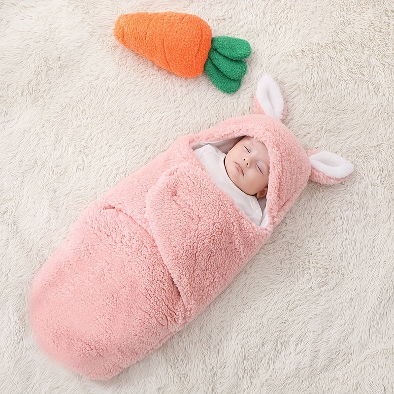 Saco de dormir supersuave para bebé, manta de forro polar esponjoso para recién nacidos, manta envolvente unisex para bebés recién nacidos, niños y niñas, con protección y soporte para la cabeza, saco de dormir portátil.