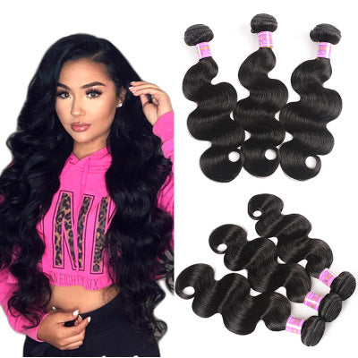 Cortina de cabello brasileño con ondas corporales