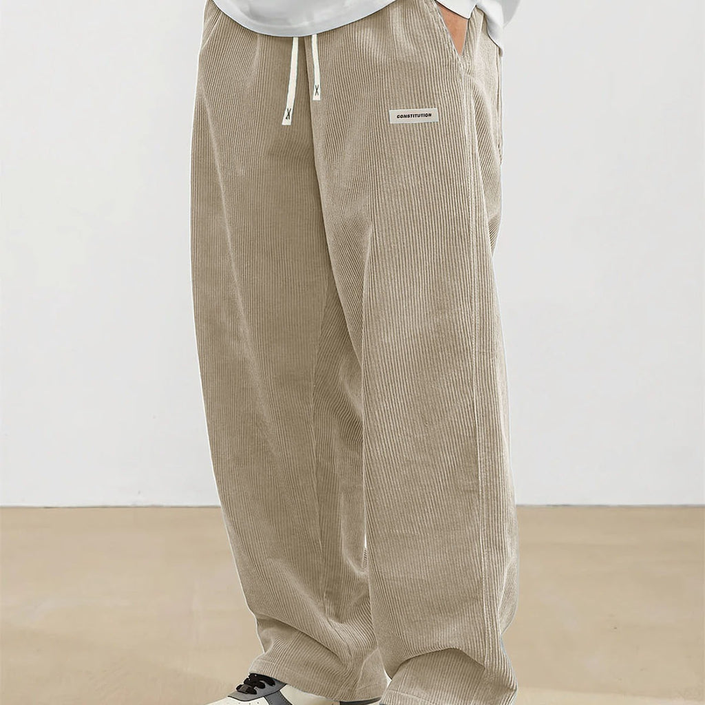 Men's Corduroy Mid-Waist Casual Pants