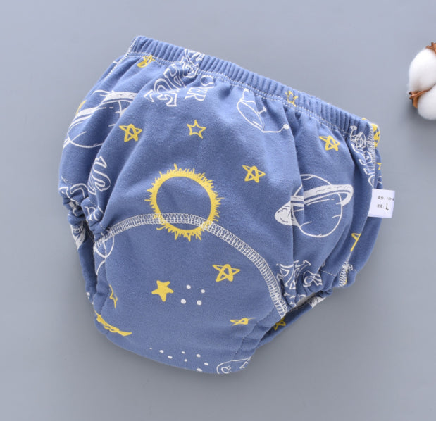 Pantalones de entrenamiento para bebé, lavables, de gasa de 6 capas, para cubrir pañales