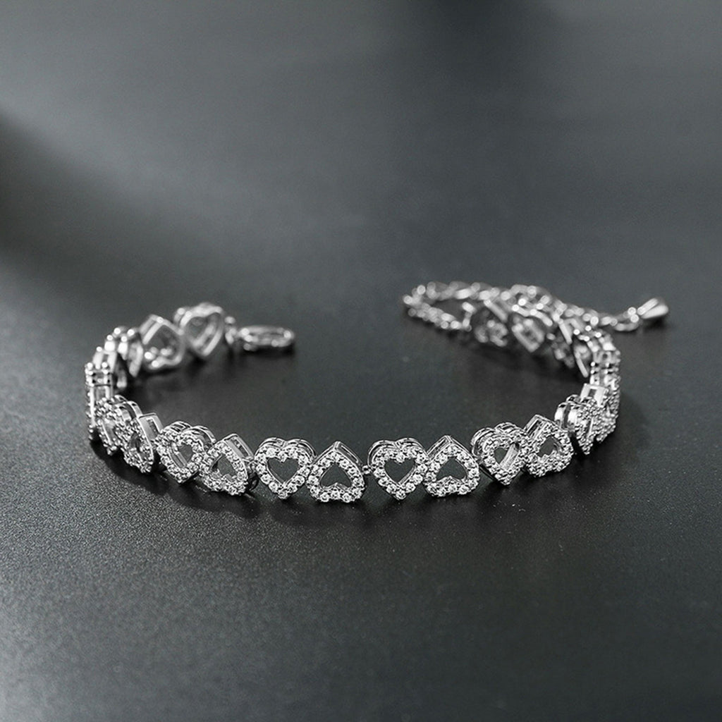 Pulsera de diamantes de alta calidad para niña con corazón de diamantes.