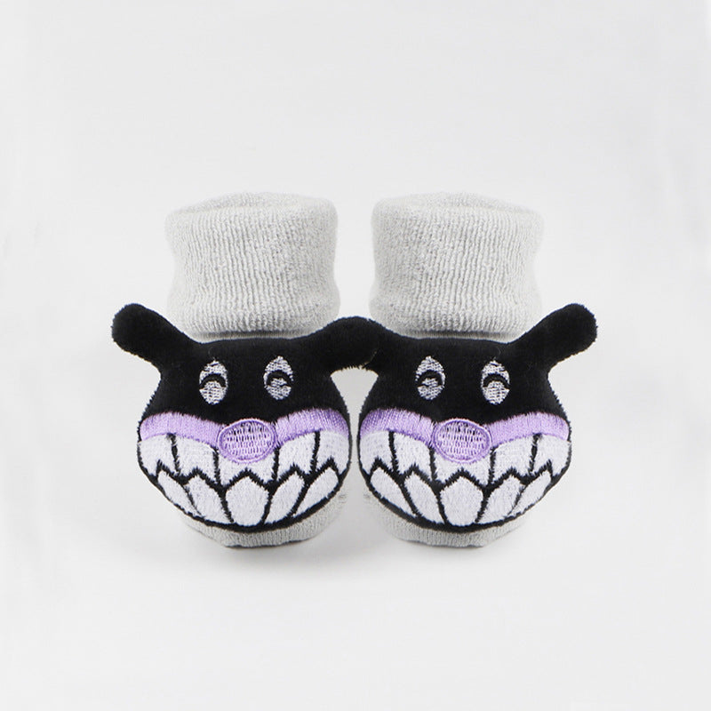 Calcetines de algodón para bebés, niñas y niños, de goma, antideslizantes, con dibujos animados