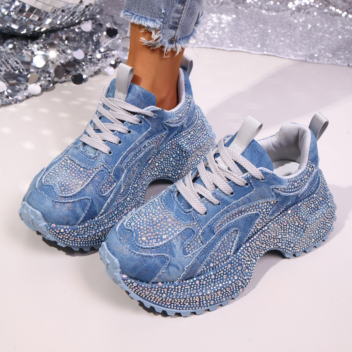 Zapatillas deportivas informales, elegantes, versátiles y con suela gruesa que aumentan la altura para mujer.