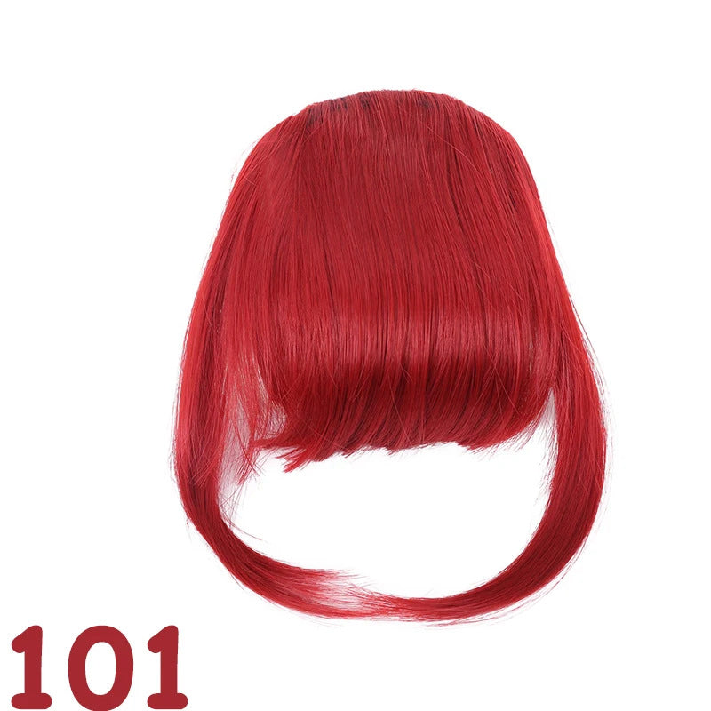 Peluca sintética de estilo europeo y americano con flequillo lateral y pinzas para el pelo para mujer.