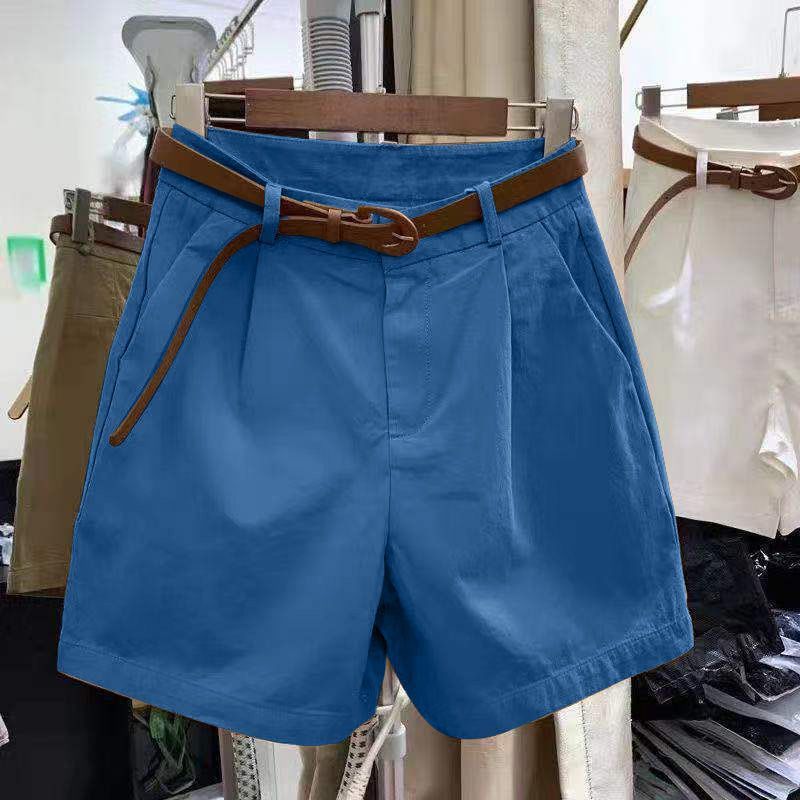 Womens Loose Slimming High-waisted Wide-leg Outerwear Shorts