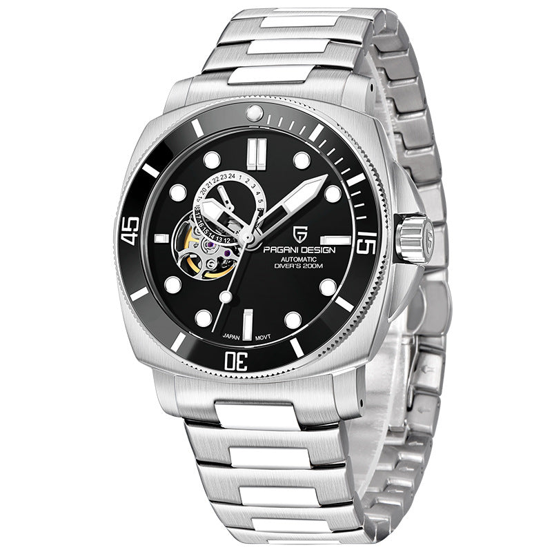 Reloj mecánico totalmente automático con pantalla luminosa y resistente al agua para hombre.