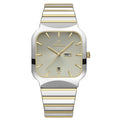 Reloj funcional informal de pareja con doble punta cuadrada