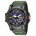 Reloj transparente para hombre para exteriores con un diseño moderno de doble pantalla.