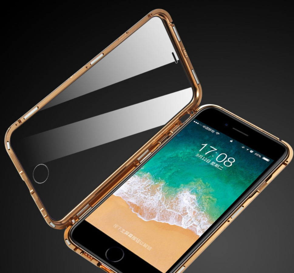 Funda magnética de vidrio de doble cara para teléfono móvil sin función anti-mirones