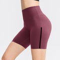 Pantalones cortos deportivos de yoga con doble cara cepillada y efecto descuidado para mujer