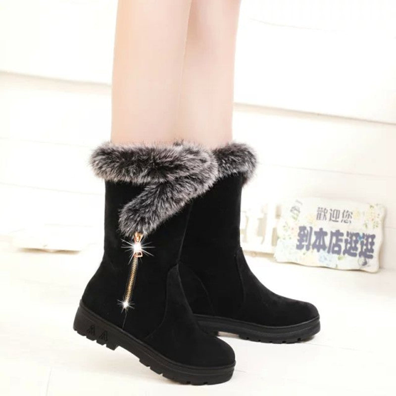 Botas de suela gruesa y piel afelpada