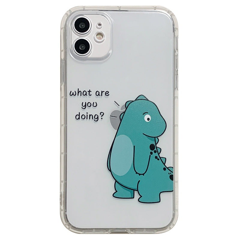Funda protectora transparente para teléfono móvil, sencilla y anticaídas, ideal para parejas.
