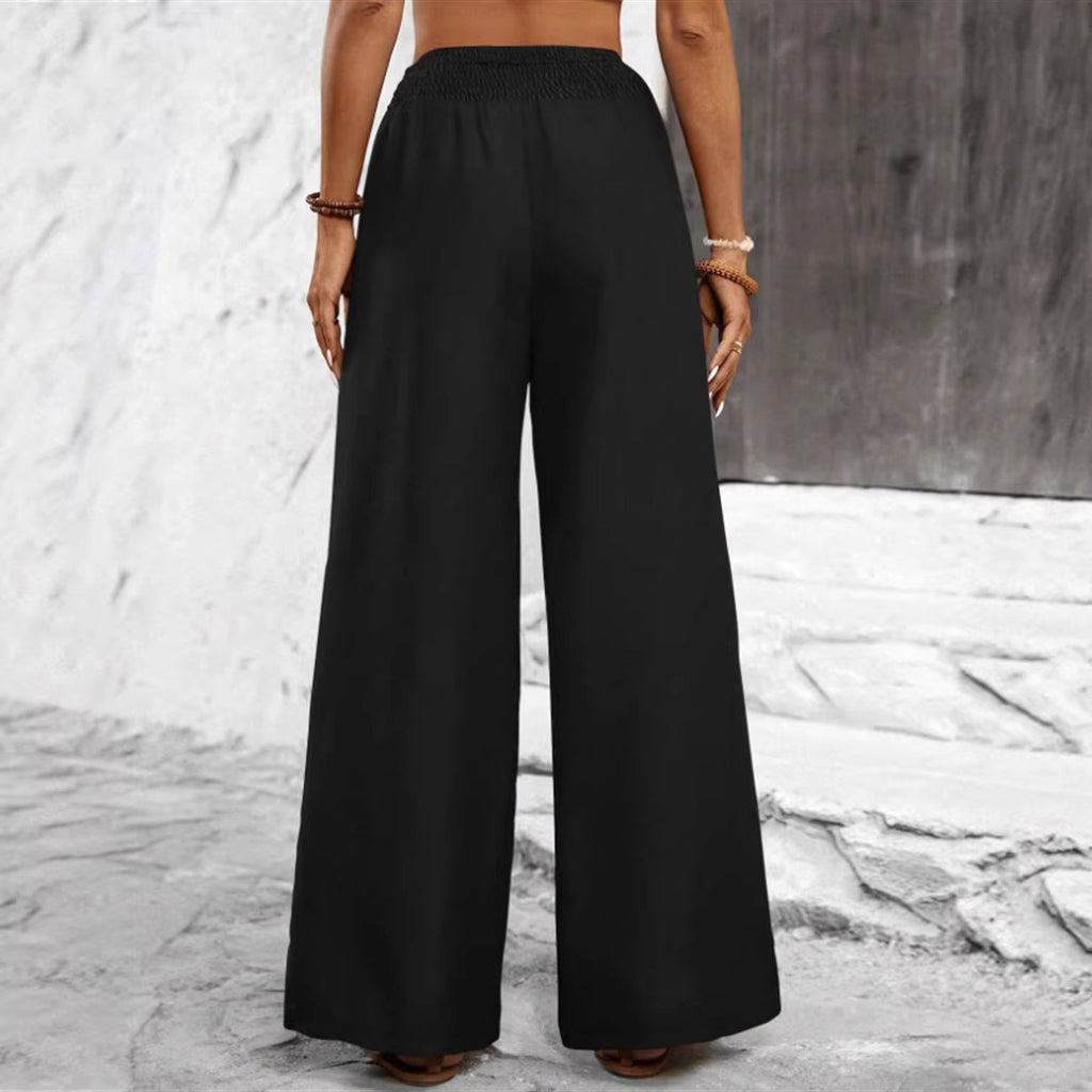 Pantalones casuales de cintura alta y elástica para mujer que favorecen la figura