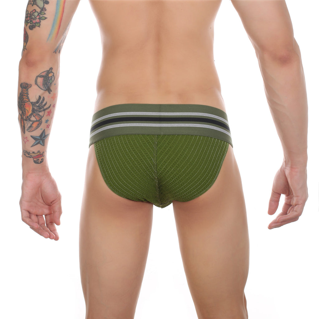 Ropa interior deportiva arcoíris de cintura ancha, corte alto y alta elasticidad para hombre