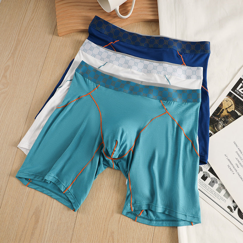 Ropa interior antirozaduras de fibra de bambú para hombre, pantalones cortos transpirables y holgados de cinco puntos.
