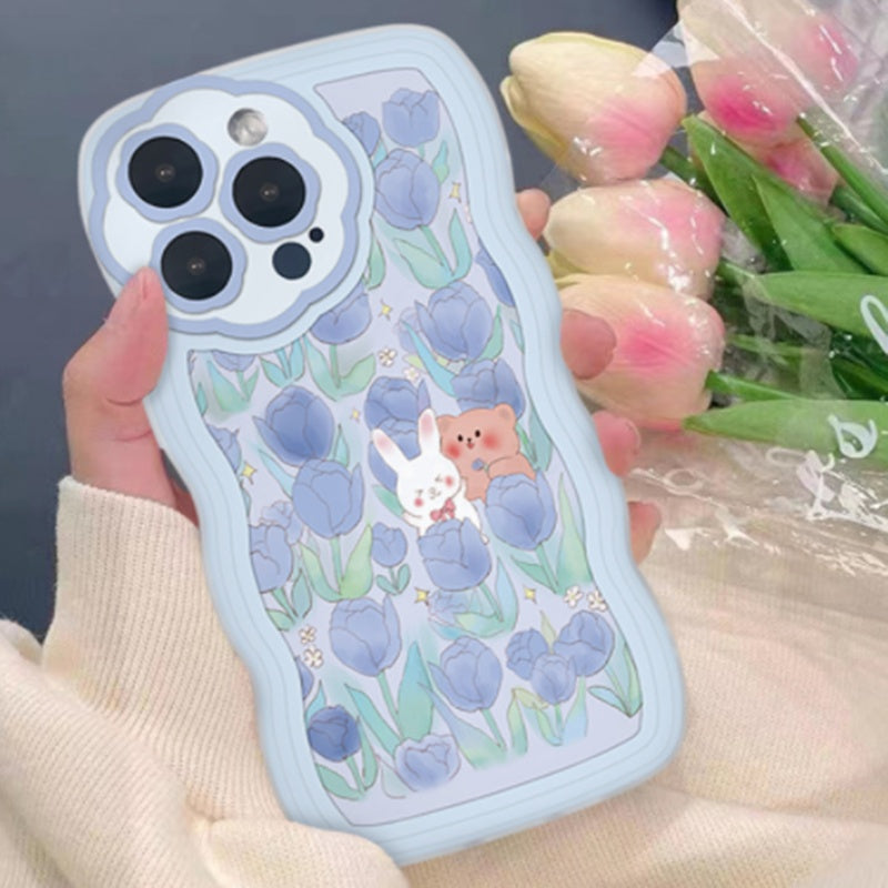 Funda protectora transparente para teléfono X Max con diseño de olas grandes