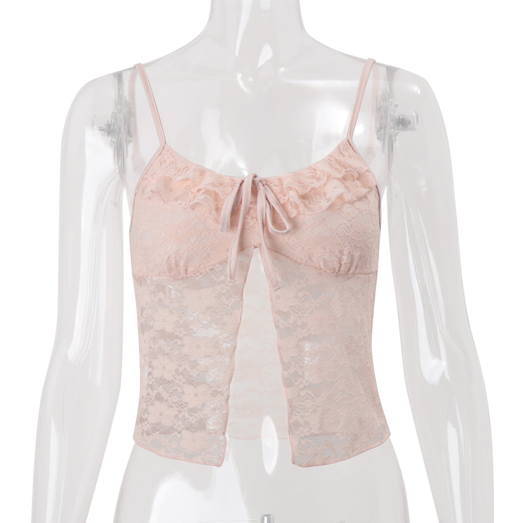 Fashionable Lace-trimmed Camisole Top For Women