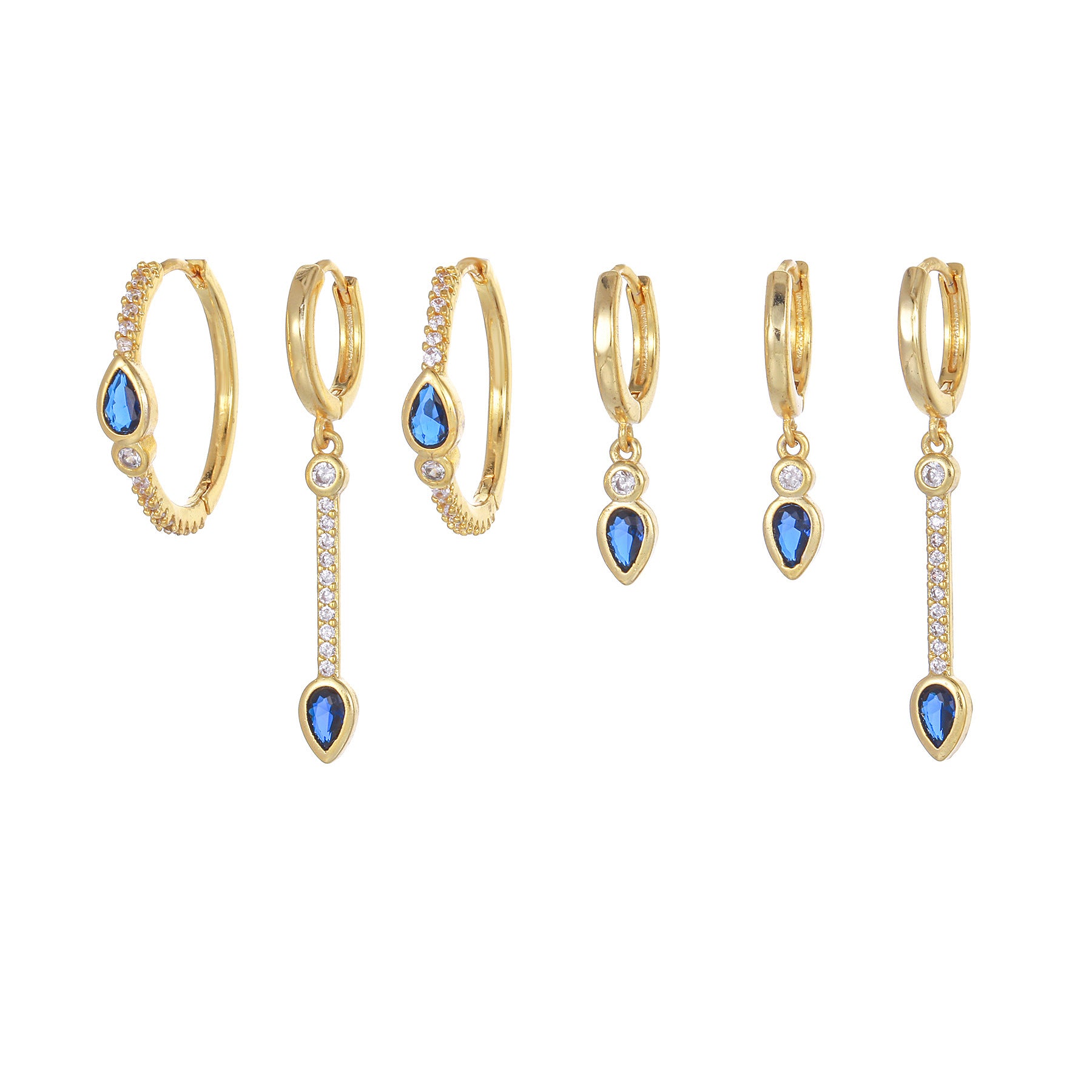 Stylish Blue Zircon Heart-shaped Earrings Exude A Touch Of Understated Luxury