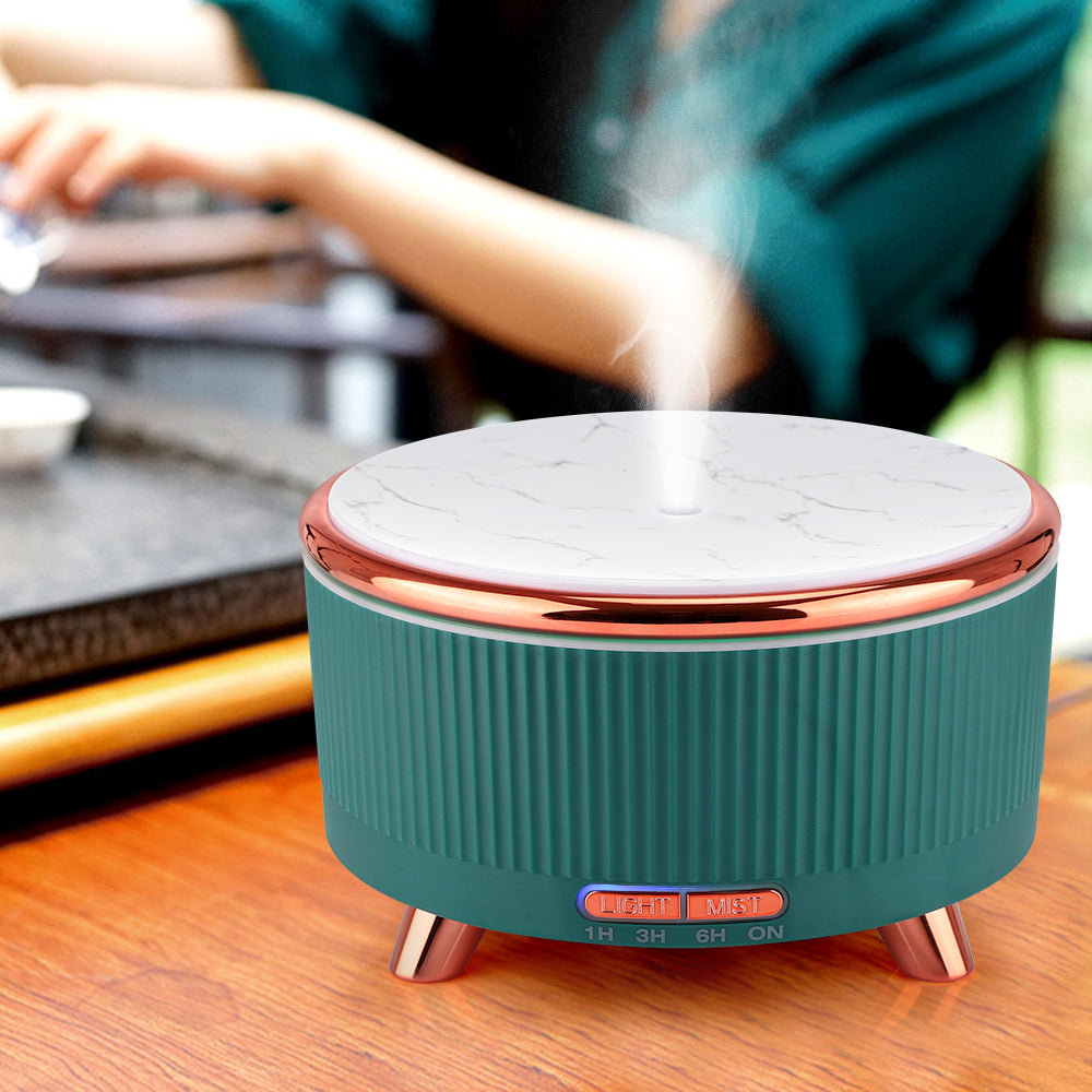 Difusor de aroma ultrasónico de madera para el hogar, minihumidificador de escritorio de 500 ml, difusor de aceites esenciales de gran capacidad.