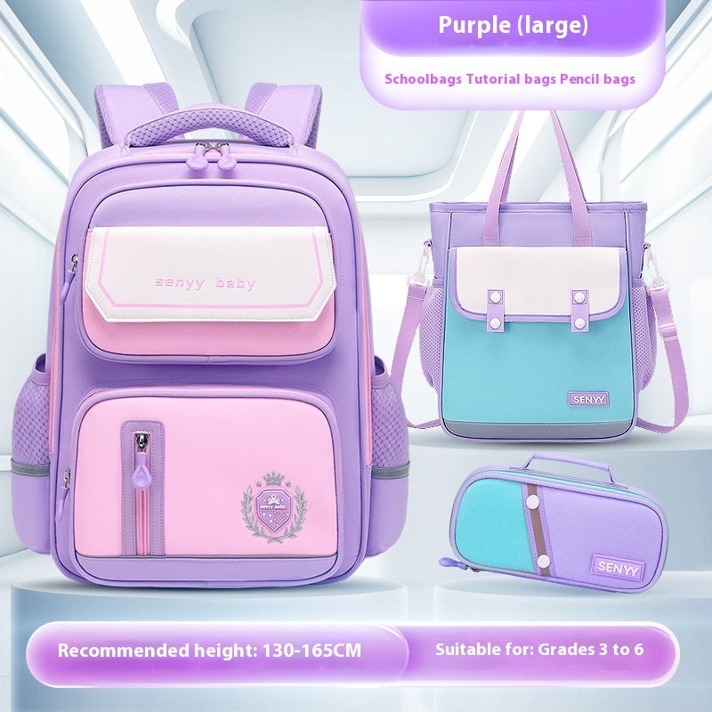 Mochila infantil con protección para la columna vertebral, impermeable, de tela Oxford de gran capacidad