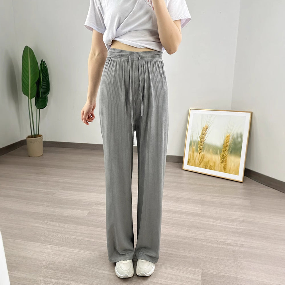 Pantalones de verano de jacquard para mujer, pantalones adelgazantes e informales.
