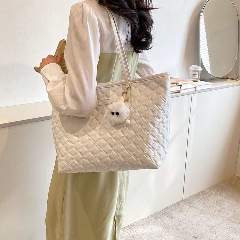 Bolso de hombro para uso diario con estampado de cuadros de diamantes