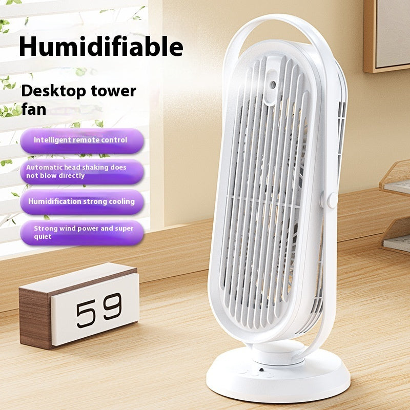Ventilador de torre USB con cabezal de pulverización y humidificador de viento grande para oficina y escritorio