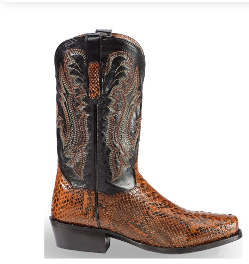 Botas acolchadas con parches y punta bordada para hombre