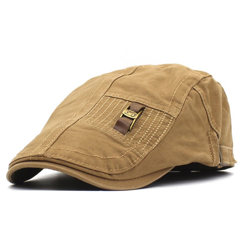 Gorra retro con visera y botones para vaqueros con correa de cuero para hombre y mujer