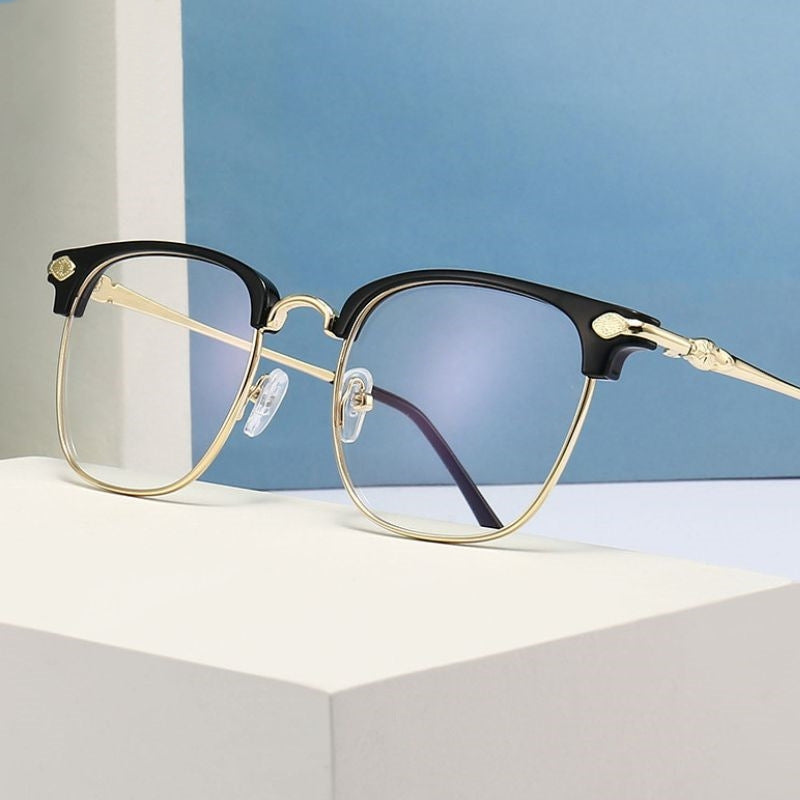 Gafas de lectura con marco para cejas y filtro de luz azul