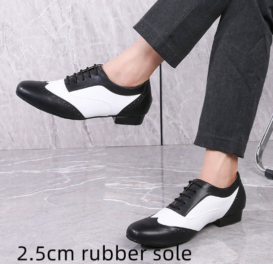 Leather Ballroom For Square Dancing And Latin Dancingsoft-soled Dance Shoes For Adults