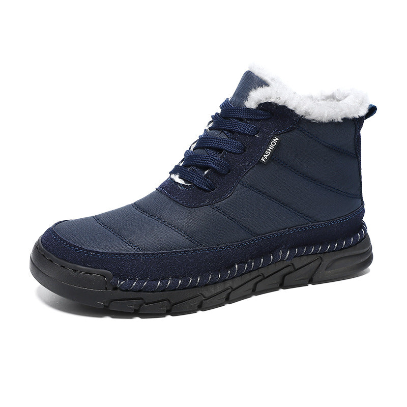 Botas de nieve de caña media para hombre con suela antideslizante forrada de algodón