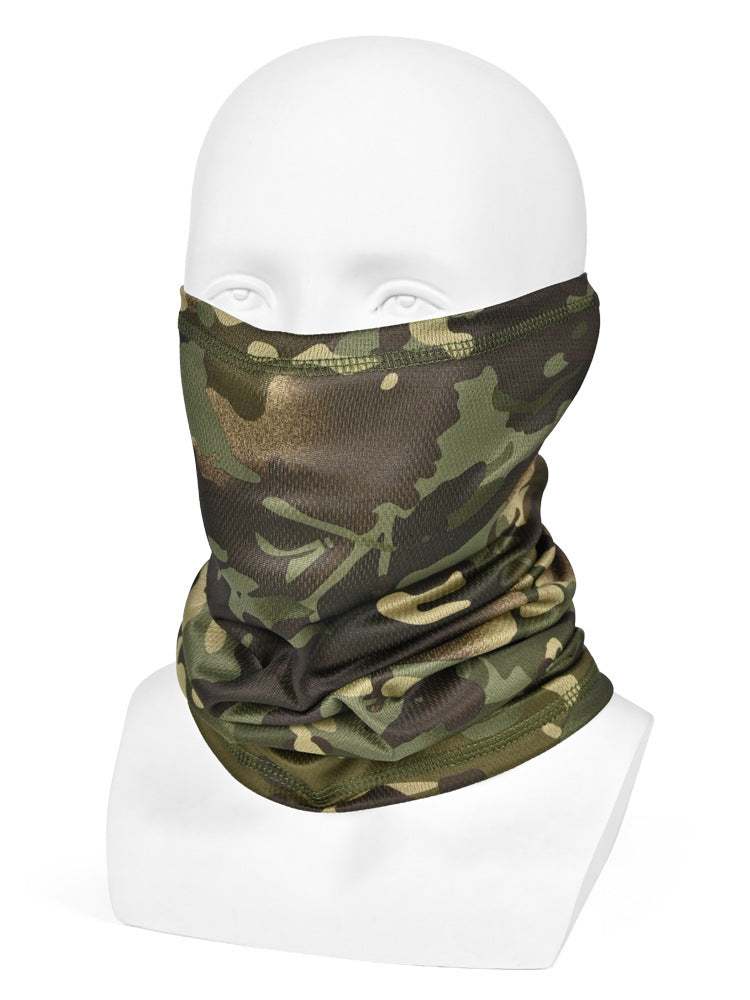 Polaina de cuello transpirable todo en uno con protección solar, perfecta para uso en exteriores.