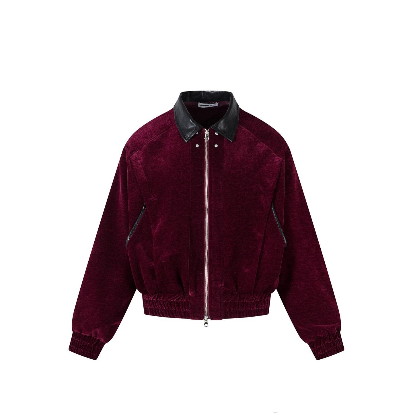 Rivet Contrast-Fabric Suede Patchwork Lapel Jacket