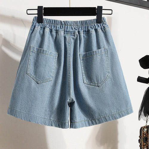 All-matching Casual Wide-leg Half Pants Female Plus Size