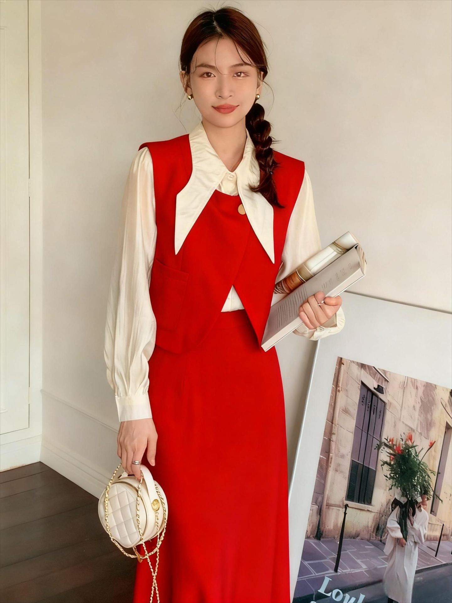 Split Sheath Skirt Mid-length Straight Skirt For Women