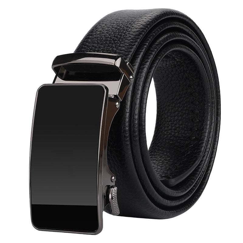 Full-Grain Leather With Automatic Buckle Business Professional Style Mens Belt