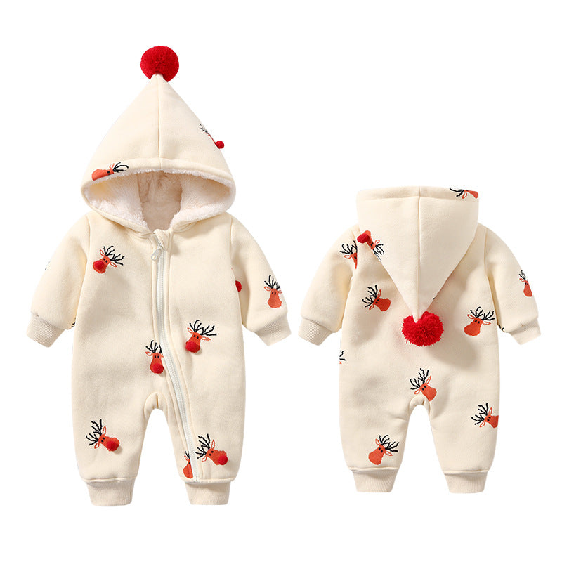 Ropa de bebé cálida y acolchada de color caqui Ropa de gateo para bebés