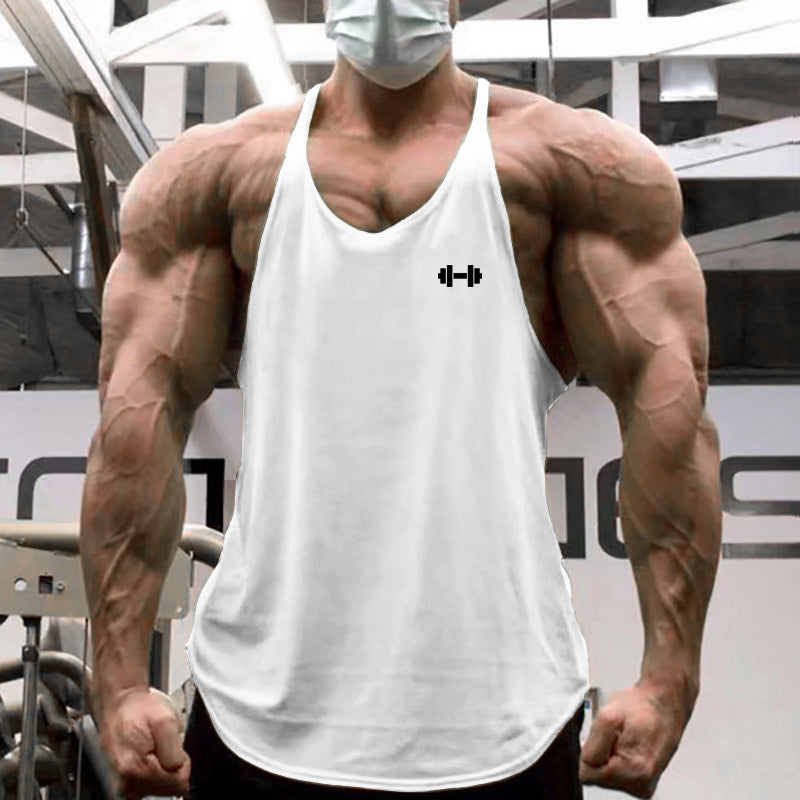 Camiseta de tirantes transpirable y holgada para hombre, ideal para entrenamientos y fitness en verano.