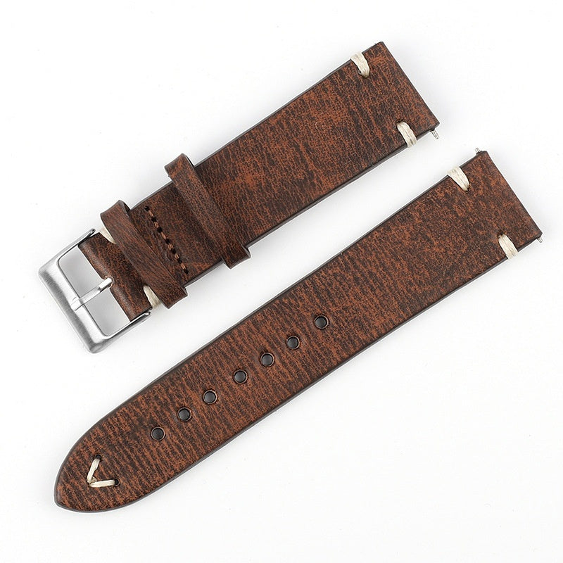 Correa de reloj de cuero versátil con estampado retro de cuello de vaca