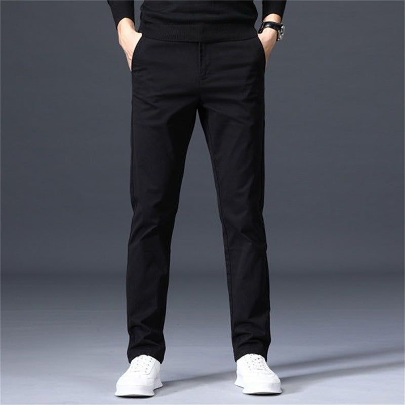 Pantalones casuales elásticos y holgados de corte recto para hombre