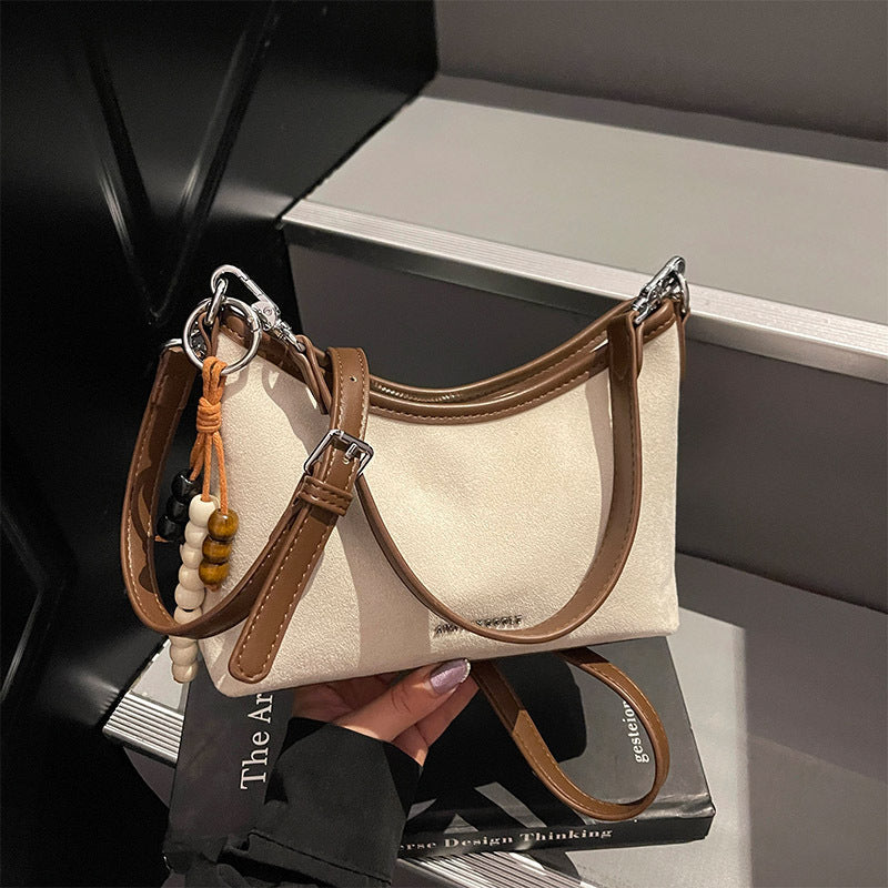 Bolso bandolera minimalista de estilo coreano para mujer, versátil y de color liso.