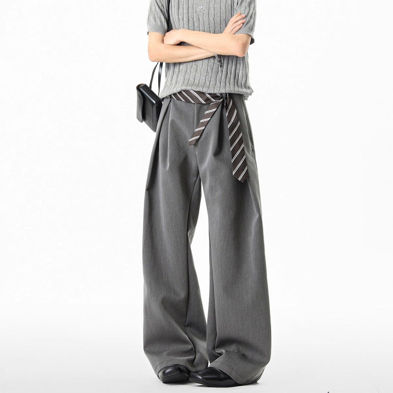 Pantalones de vestir plisados ​​tridimensionales estilo americano en forma de H para hombre