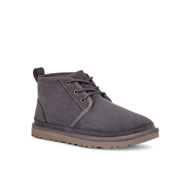 Botas de nieve de invierno para exteriores, nuevas botas de algodón y piel cálidas para hombre.