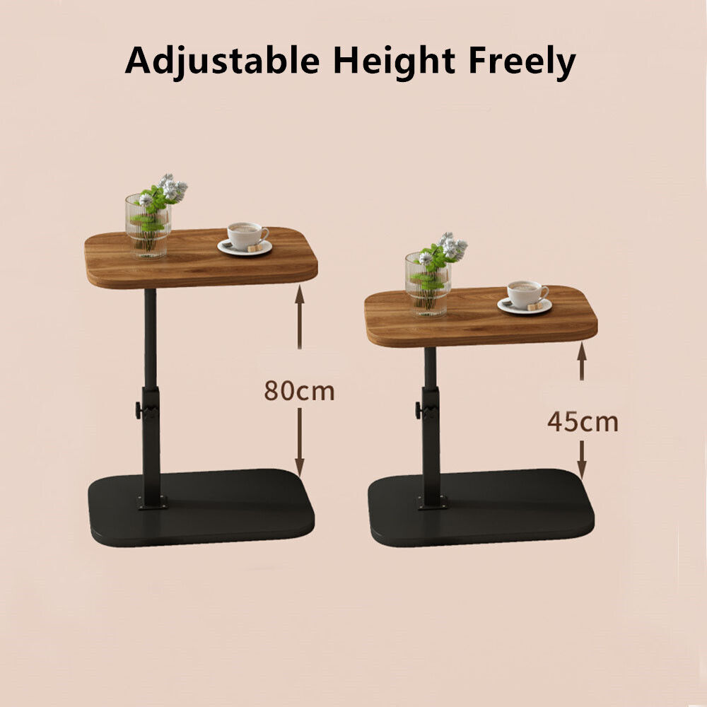 Adjustable C-Shaped Sofa Side End Table Coffee Laptop Table Living Room Bedroom