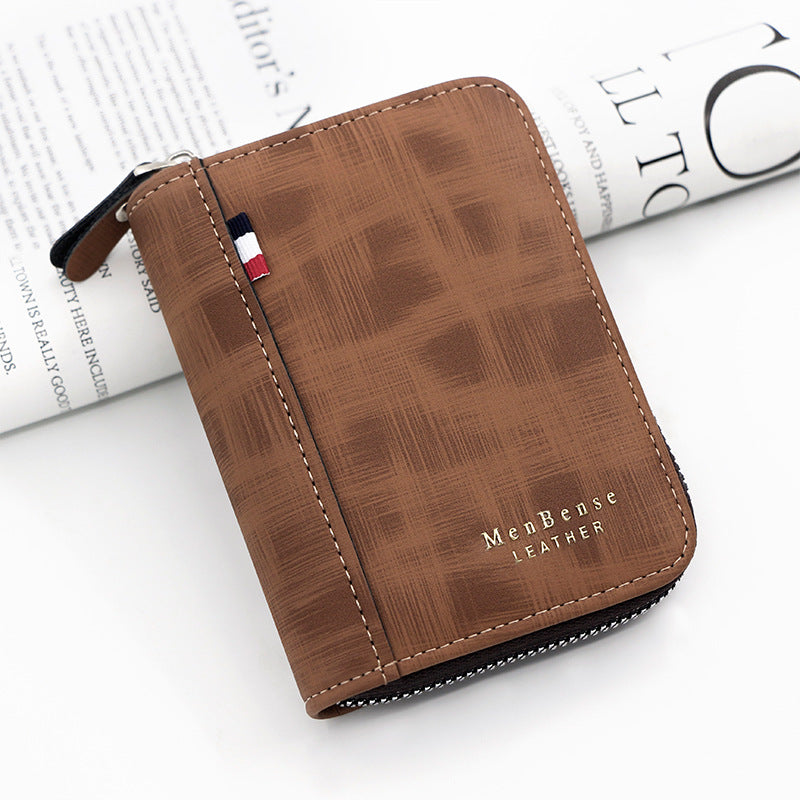 Cartera de mano corta estilo retro de negocios para hombre
