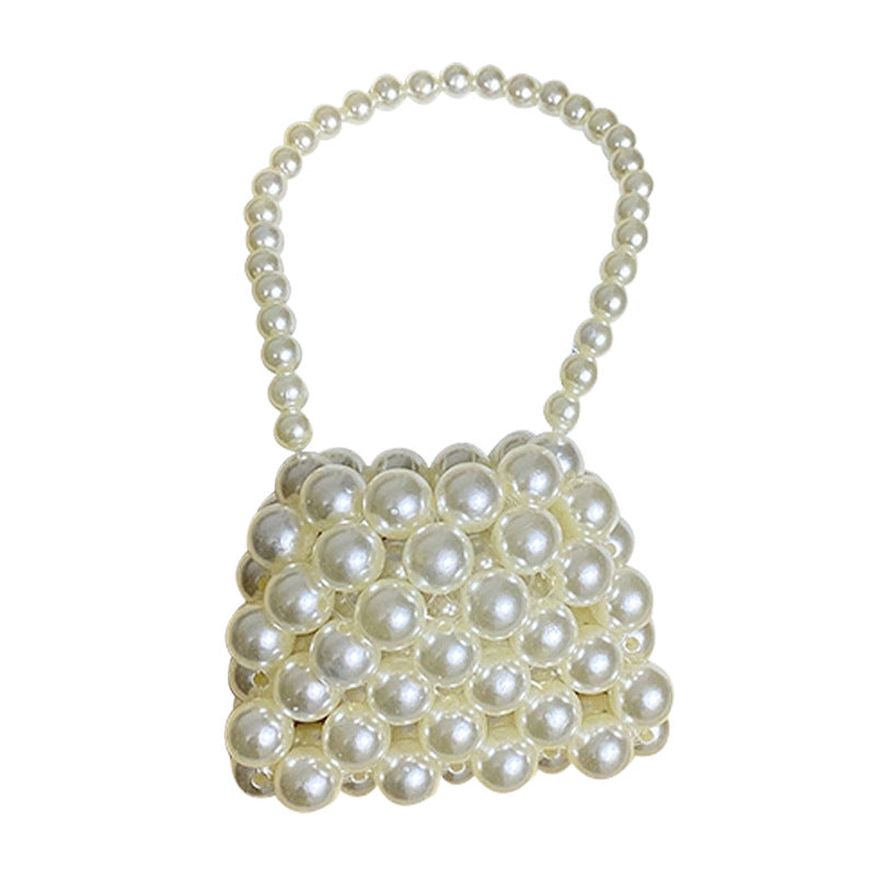 Bolso bandolera de verano versátil, mini, retro, tejido a mano con perlas
