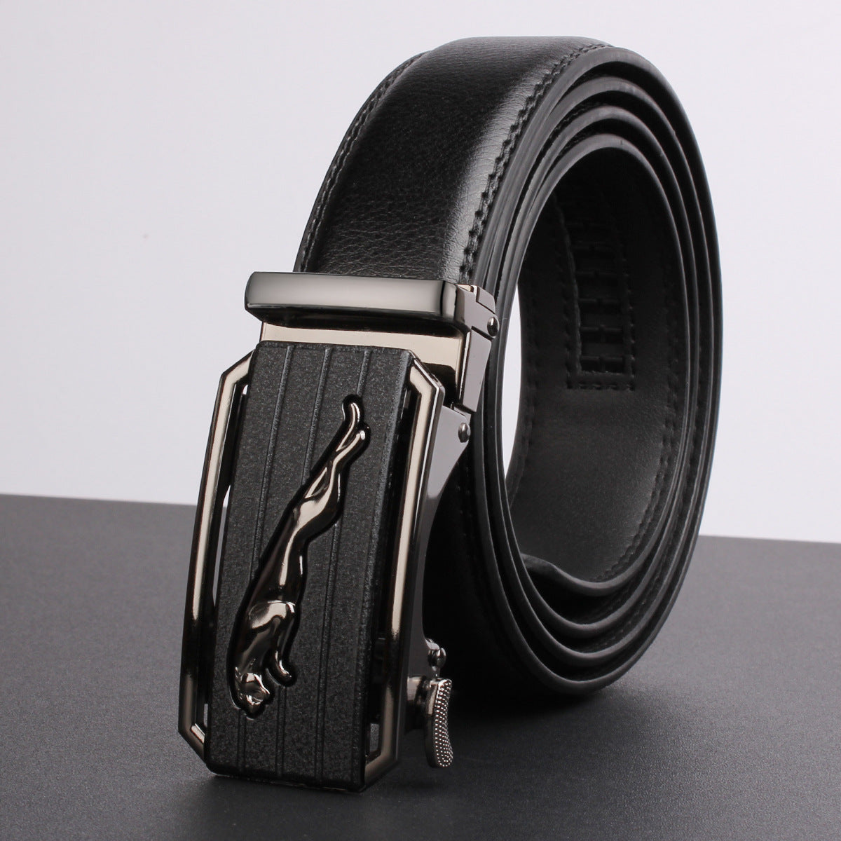 Cinturón de cuero genuino para hombre con hebilla automática