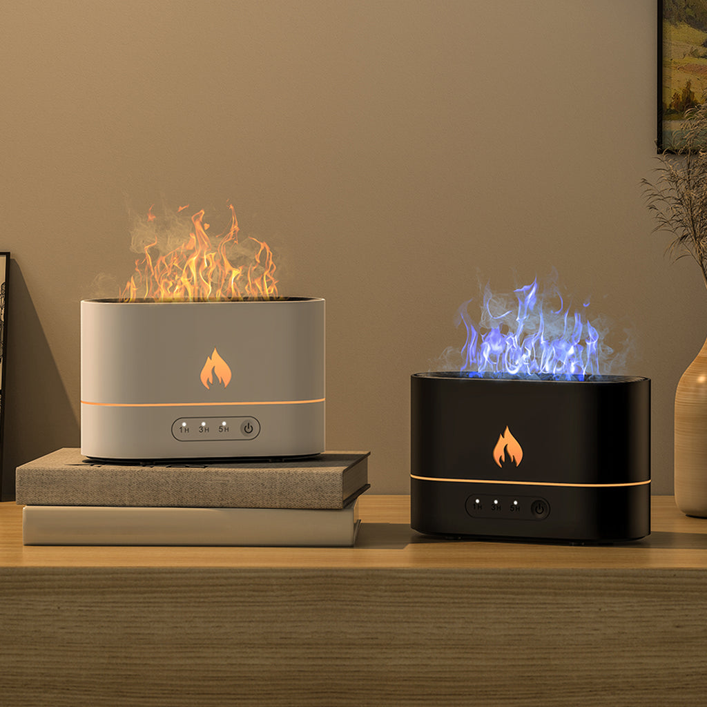 Humidificador de aromaterapia Siming Flame para dormitorio, ambiente silencioso, difusor de llama, decoración del hogar