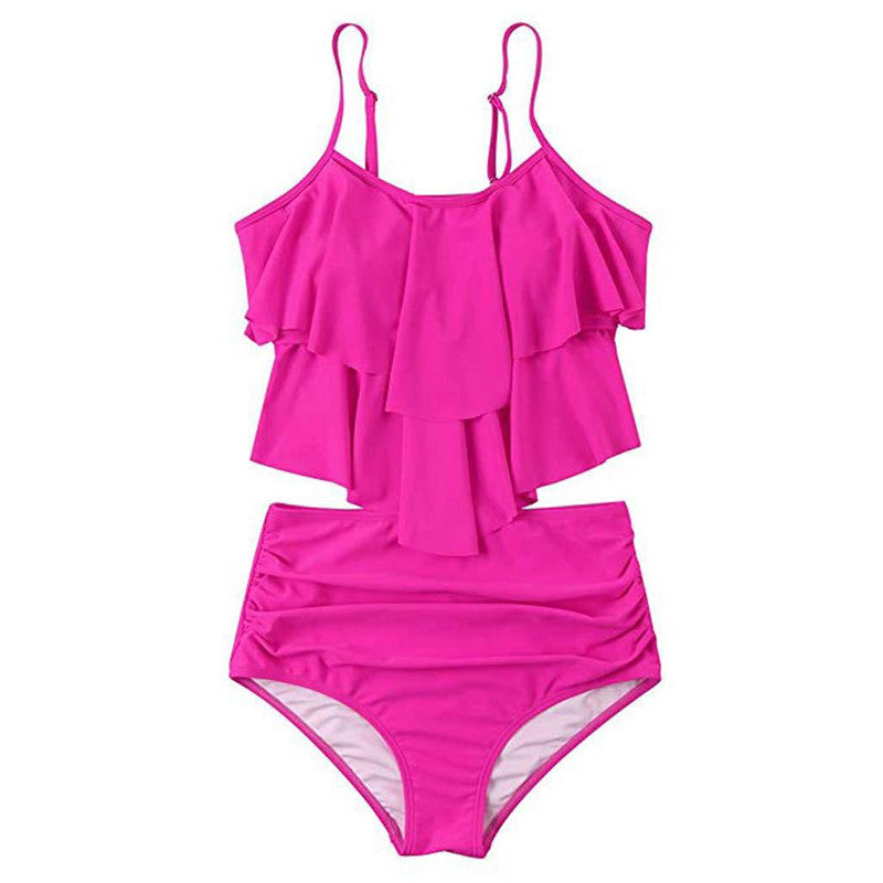 Ruffled Bikini Set Women Flounce Two Piece Swimsuit Beach Summer